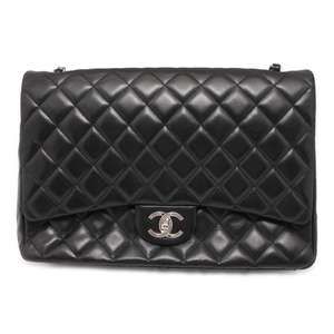 Chanel Matelasse 30 Coco Mark Lambskin Shoulder Bag Black